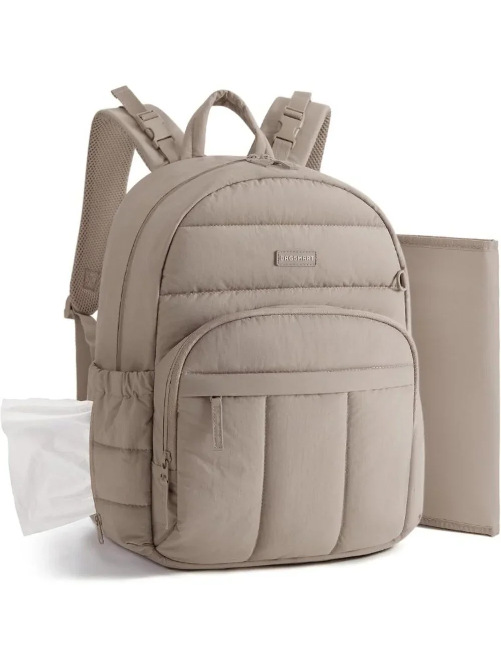 Multi-Pocket Waterproof Diaper Bag Backpack with Changing Pad & Insulated